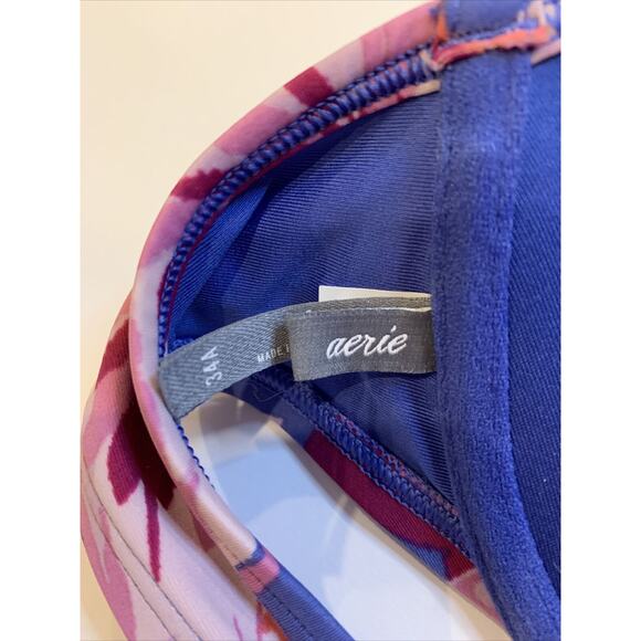 Aerie Padded Push Up Bikini Top Colorful Flowers Size 34A - Picture 4 of 5